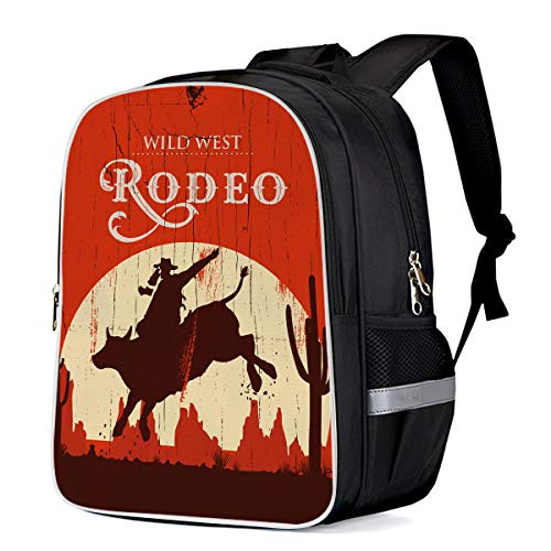 Wild West Cowboy Rodeo Backpack for Students Rucksack Bag, Retro Bull Bookbag Wild West Cowboy Rodeo Backpack for Students Rucksack Bag, Retro Bull Bookbag
