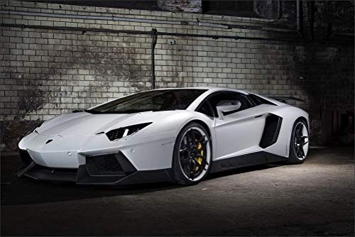 Innerwallz Lamborghini 2013 Aventador LP700-4 Torado White Luxury Cars 16 X 25 inch poster, Print frameless art gift 40 x 63 cm