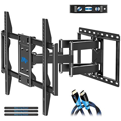 Mounting Dream TV Mount for Most 42-70 inch Flat Screen TVs Up to 100 lbs, Full Motion TV Wall Mount with Swivel Articulating 6 Arms, TV Wall Mounts Fit 12-16 Wood Studs, Max VESA 600x400mm