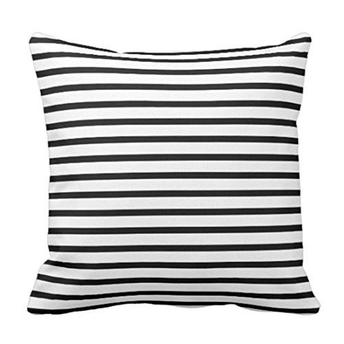 Emvency Throw Pillow Cover Colorful Garden Black and White Stripes Modern Decorative Pillow Case Home Decor Square 18 x 18 Inch Pillowcase