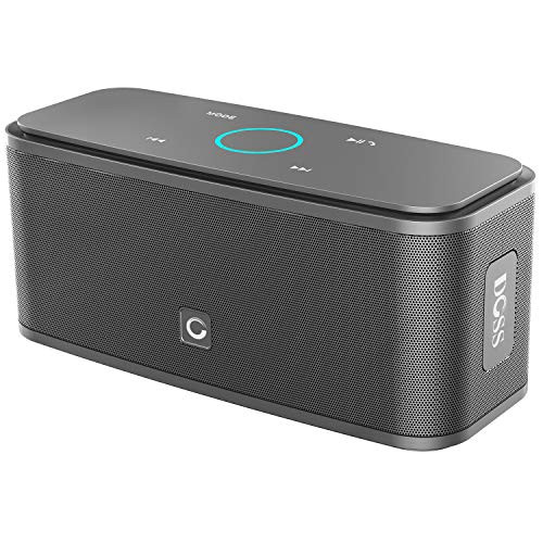 DOSS SoundBox Touch Portable Wireless Bluetooth Speakers with 12W HD Sound and Bass, 20H Playtime, Handsfree, Speakers for Home, Travel-Gunmetal Grey