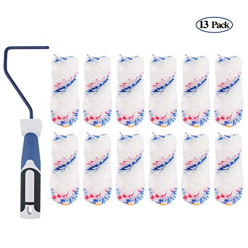 Paint Rollers,4 Inch Mini Paint Roller Kit with 12-Piece Tool, Professional Wall Painting Roller Brush Tools, Roller Paint Brush for Home Repair and Professional Painting Walls