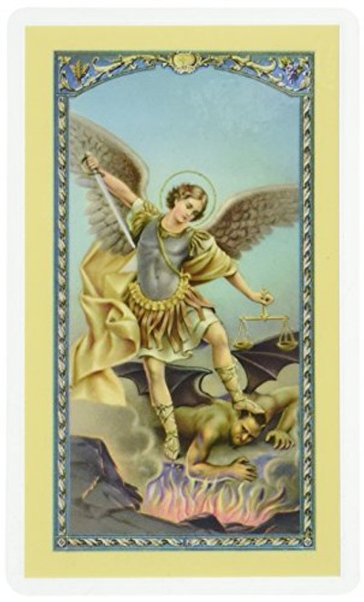 WJ Hirten E24-330 Saint Michael The Archangel, Clear Holy Cards