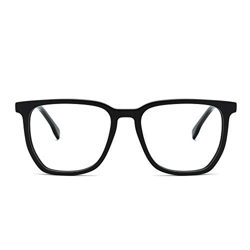 JIM HALO Oversized Square Computer Glasses for Women Blue Light Blocker Glasses Reduce Eye Strain Black