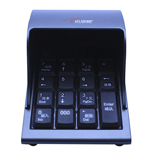 USB Numeric Keypad, Little Kangaroo Portable Slim Mini Number Pad for Laptop Desktop Computer PC,Full Size 19 Key,Big Print Letters with Housing-Black (DS-2029)