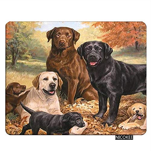 Nicokee Dog Gaming Mousepad Lovely Labrador Retriever Dog Art Cute Dogs Mouse Pad Rectangle Mouse Mat for Computer Desk Laptop Office 9.5 X 7.9 Inch Non-Slip Rubber