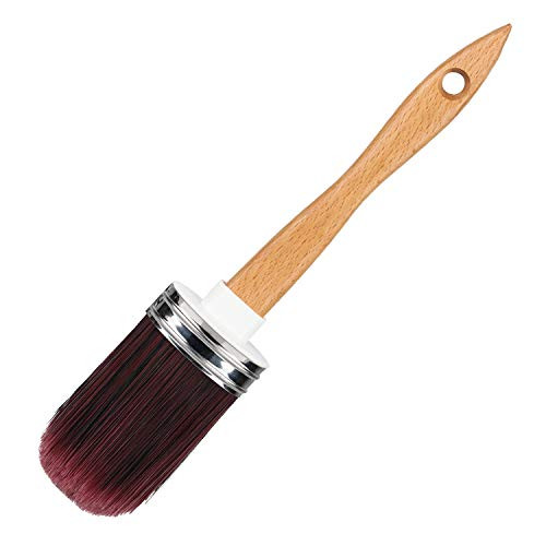 Chopand Chalk and Wax Paint Brush, Oval Purple Furniture DIY Painting and Waxing Round Brushes Natural Bristles Trim Paint Brush for Home Décor, Wood Projects