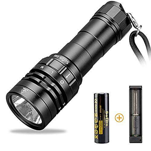 Scuba Diving Flashlight, Sofirn SD05 CREE XHP50.2 LED 2550 Lumen, Underwater Waterproof Light with Rechargeable 21700 Battery and USB Charger
