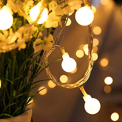 Battery Operated String Lights, 33ft/10m 100 LED Bulb Warm White Globe Fairy Lights with Remote Controller, Decorative Timer Fairy Light for Christmas/Wedding/Party Indoor and Outdoor