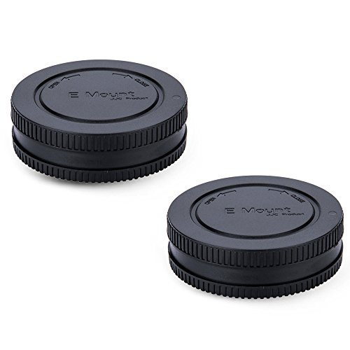 2 Pack JJC E-Mount Body Cap and Rear Lens Cap Kit for Sony A6000 A6100 A6300 A6400 A6500 A6600 A5100 A5000 A7 III II A7R IV III II A7S II A9 NEX-7 NEX-6 NEX-5 and More Sony Mirrorless Camera and Lens