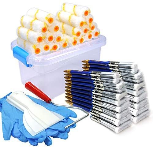 50 Piece Painters Multi use,Home Tool kit,Mini Paint Roller Covers,Paint Roller,Paint Brush,Paint Roller Frame,Home Repair Tools,Tool kit,Tool case,Home Tool kit,Tool Storage,Tool Box
