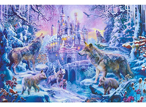 Puzzles 1000 Piece for Adults Kids Wolf Castle Jigsaw Puzzle