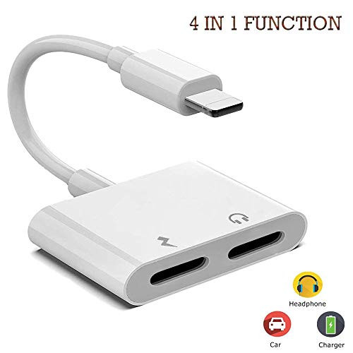 Headphones Adapter for iPhone 11 Audio Adapter Dongle Aux Cord Aux Cable Headphone Jack Adapter Headphone Splitter Audio Charger Call Sync Support for iPhone 11/11 Pro/Xs/Xs Max/XR/X/8/7