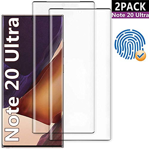 Galaxy Note 20 Ultra Tempered Glass Screen Protector [2 Pack] [Fingerprint Sensor Support] [No Bubble] [Full Coverage] for Samsung Galaxy Note 20 Ultra 5G Screen Protector