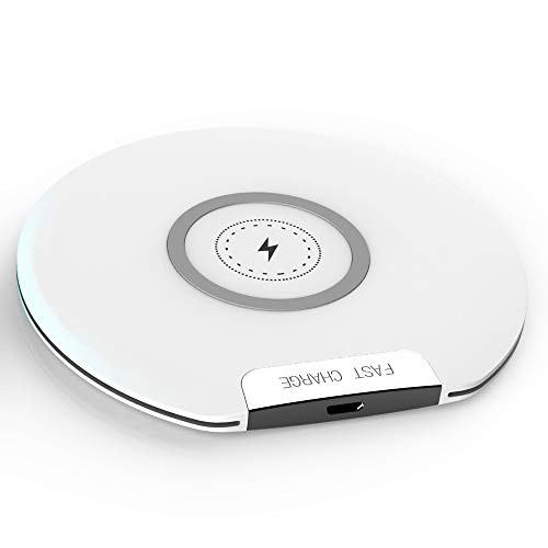 Wireless Charger 10W Max, Fast Charging for iPhone 11, 11 Pro, 11 Pro Max, Xs Max, XR, XS, X, 8, 8 Plus, Galaxy S20 S10 S9 S8, Note 10 Note 9 Note 8(White)