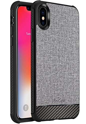 iPhone XS Case/iPhone X Case, ProCase Slim Hybrid Shockproof Protective Case Anti-Fingerprint Back Cover for 5.8 inch Apple iPhone Xs (2018) /iPhone X (2017) -Grey