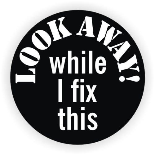4 pieces SET | LOOK AWAY WHILE I FIX THIS | Hard Hat Sticker | Decal | Helmet Label Rude Funny