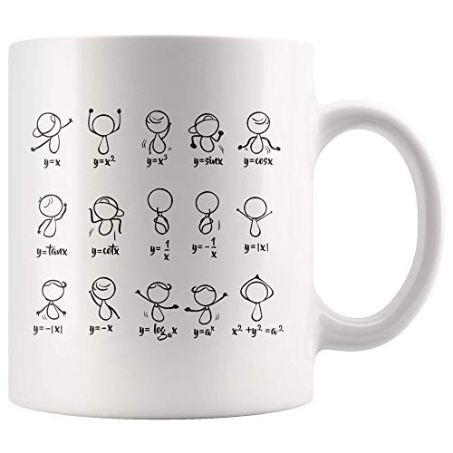 Funny Math Coffee Mug Algebra Dance Humorous Mug 11 oz Ceramic Coffee Cup Dance Figures Equation Math Teacher Student Gift Ideas White Cups