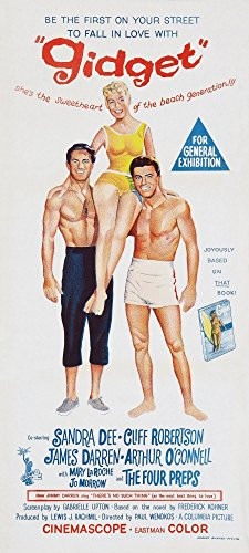 Posterazzi Gidget Us Art From Left: Cliff Robertson Sandra Dee James Darren 1959 Movie Masterprint Poster Print, (14 x 11)