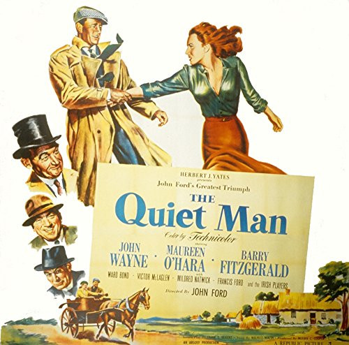 Posterazzi The Quiet Man John Wayne Maureen O'Hara Barry Fitzgerald Victor Mclaglen Ward Bond 1952 Movie Masterprint Poster Print, (14 x 11)