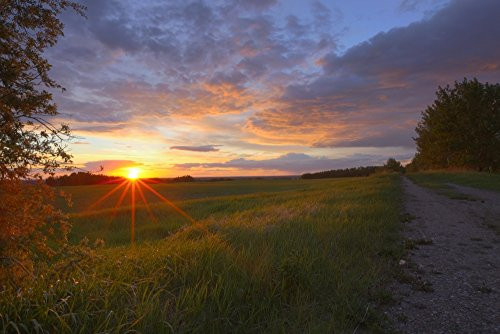 Posterazzi Sunset On The Rolling Hills Of The Prairies Of Alberta Poster Print, (17 x 11)