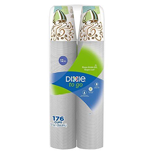Dixie To Go Insulated Hot or Cold Cups - 100% Foam Free - Coffee Haze Design, 12 oz. (176 ct.)