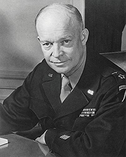 Digitally restored vintage WWII photo of General Dwight D Eisenhower Poster Print by John ParrotStocktrek Images (11 x 17)