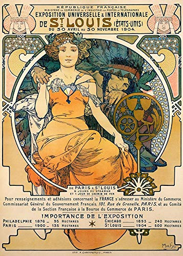 Posterazzi Collection Mucha Alphonse Print by 1904 St. Louis Worlds Fair Poster (14 x 10)