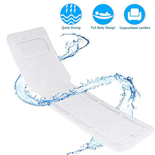 LEGELUX Full Body Bath Pillow, Bathtub Pillow for Neck and Back Support, Spa Cushion with Non-Slip Suction Cups