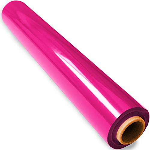 200 ft Pink Cellophane Wrap Roll (16 in x 200 ft) - Colored Cellophane Roll - Colored Cellophane Wrap Pink Transparent Paper - Pink Clear Wrap - Cellophane Roll Blue- Pink Roll - Cellophane Paper