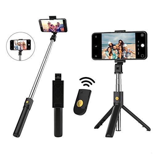 Selfie Stick Tripod- Bluetooth Wireless Remote Shutter Tripod, Mini Extendable Aluminum Cell Phone Stand, 270° Rotation Portable Monopod Compatible with iPhone and Android Smartphone Selfie Stick Tripod- Bluetooth Wireless Remote Shutter Tripod, Mini Extendable Aluminum Cell Phone Stand, 270° Rotation Portable Monopod Compatible with iPhone and Android Smartphone