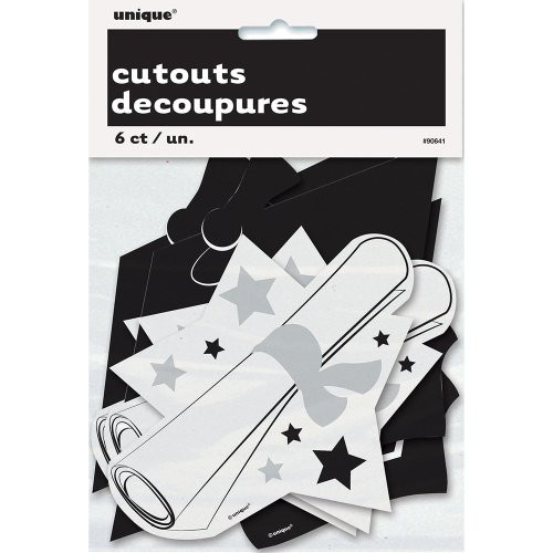 Mini Paper Cutout Graduation Decorations, Assorted 6ct