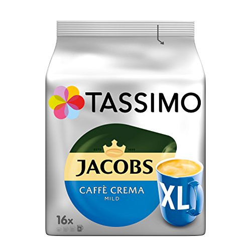 Tassimo Jacobs Caffè Crema Mild XL, Coffee Capsules, Roasted Ground Coffee, 5x16 (80) T-Discs Tassimo Jacobs Caffè Crema Mild XL, Coffee Capsules, Roasted Ground Coffee, 5x16 (80) T-Discs