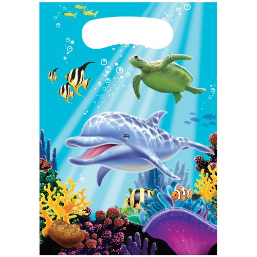 Creative Converting 85325 Ocean Party 8 Count Party Favor Loot Bags, Multicolor