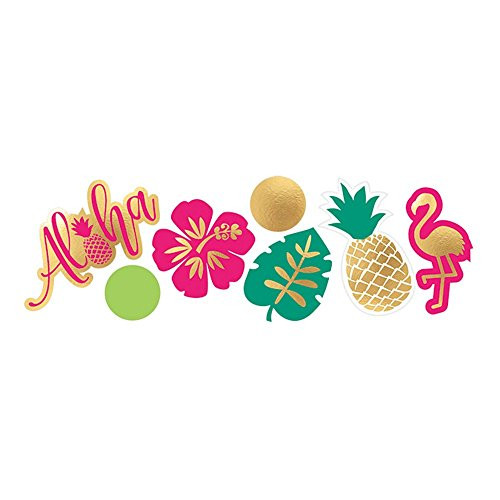 Amscan 360273 Summer Luau Aloha Value Pack Confetti 1.2 oz. Multicolor