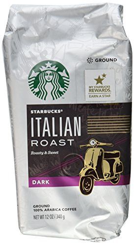 Starbucks, Dark Italian Roast, Ground Coffee, 12oz Bag (Pack of 2)