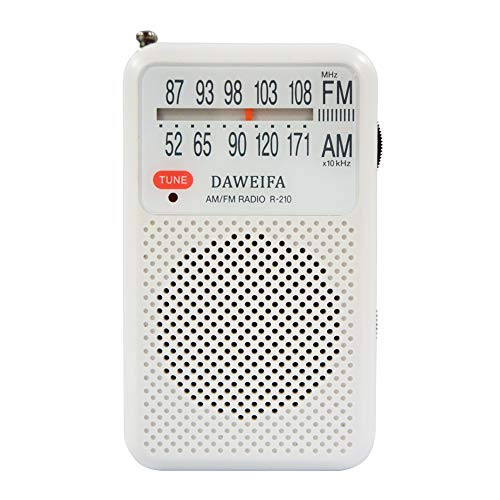 AM FM Radio Portable  Best Reception Transistor Radio/Longest Lasting Battery Operated Radio (2AAA) / FM AM Pocket Radio, Long Range (White)