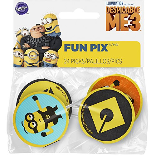 Wilton 2113-7112 Despicable Me 3 Minions 24 Count 3 Fun Pix, Assorted Wilton 2113-7112 Despicable Me 3 Minions 24 Count 3 Fun Pix, Assorted