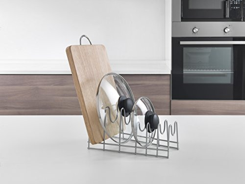Metaltex Pot Lid and Chopping Board Holder, Polytherm Metallic Silver, 28 x 16 x 14 cm Metaltex Pot Lid and Chopping Board Holder, Polytherm Metallic Silver, 28 x 16 x 14 cm