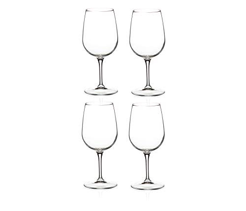 Bormioli Rocco Spazio Medium Wine Glass, 14 1/4 Ounce, Set of 4 Glassware Set, Clear