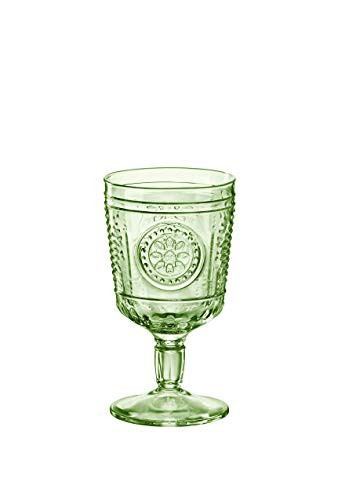 Bormioli Rocco Romantic Stemware Glass, Set of 4, 10.75 oz, Pastel Green