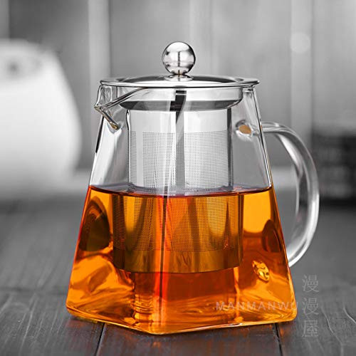 Warmyee Hofu Small Clear High Borosilicate Glass Tea Pot with Removable 304 Stainless Steel Infuser, Heat Resistant Loose Leaf Teapot,Stovetop Safe, 550 ml/19.3 Ounce. Warmyee Hofu Small Clear High Borosilicate Glass Tea Pot with Removable 304 Stainless Steel Infuser, Heat Resistant Loose Leaf Teapot,Stovetop Safe, 550 ml/19.3 Ounce.