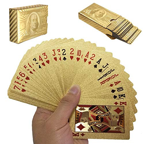 Luxury Waterproof Playing Cards Deck of Cards Gold Poker Cards Gold Playing Cards Plastic Playing Cards