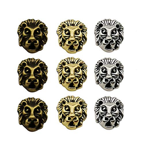 36pcs Antique Silver Bronze Gold Mixed Lion Head Loose Spacer Bead,Craft Supplies Charms Pendants for Jewelry Findings Making Accessory for DIY Bracelet Necklace (M195) 36pcs Antique Silver Bronze Gold Mixed Lion Head Loose Spacer Bead,Craft Supplies Charms Pendants for Jewelry Findings Making Accessory for DIY Bracelet Necklace (M195)