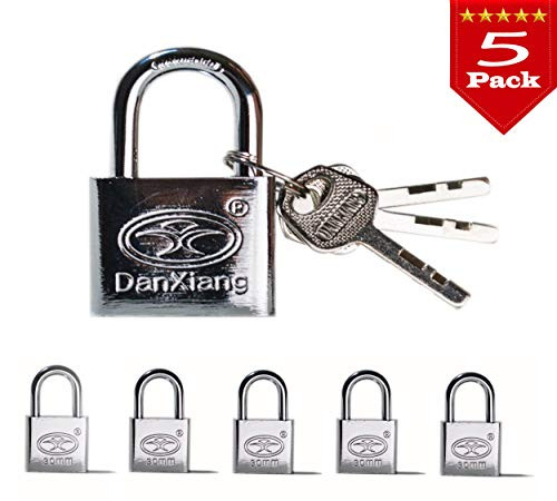 Padlock, Key Alike Padlocks,(Heavy Duty Security) 50/30 mm,Small Steel Lock, (Pack of 5 & 3 Keyed Alike)