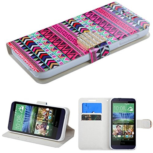 MyBat HTC 510 (Desire 510) Tribe Impression MyJacket Wallet (Diamante Belt) (985) - Retail Packaging - Red