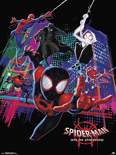 MeiMeiZ Spider-Man Into The Spider-Verse Poster Standard Size 18-Inches by 24-Inches Wall Poster Print