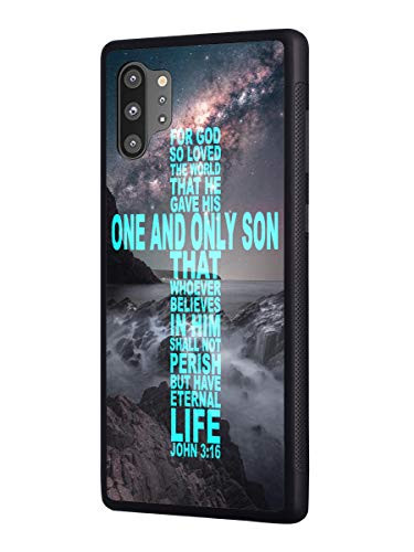 Galaxy Note 10 Plus/Note 10 Plus 5G Case, Slim Anti-Scratch TPU Protective Case for Samsung Galaxy Note 10 Plus/Note 10 Plus 5G (2019), Christian Cross Bible Verse Quotes John 3:16