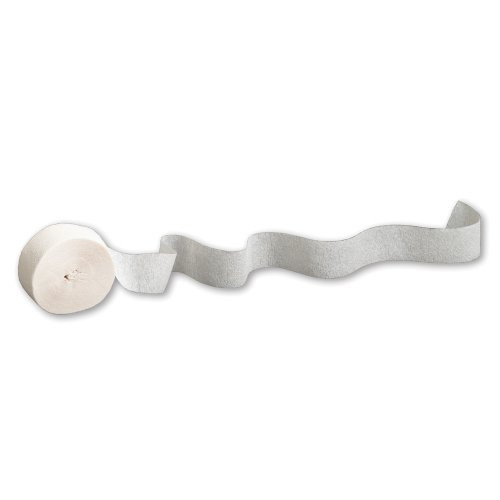 Creative Converting Touch of Color Crepe Paper Streamer Roll, 500-Feet, White - 076010