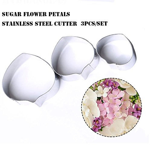SK 3-Piece Stainless Steel Cookie Cutters Icing biscuit cookie Cutters Hydrangea Pansy set
